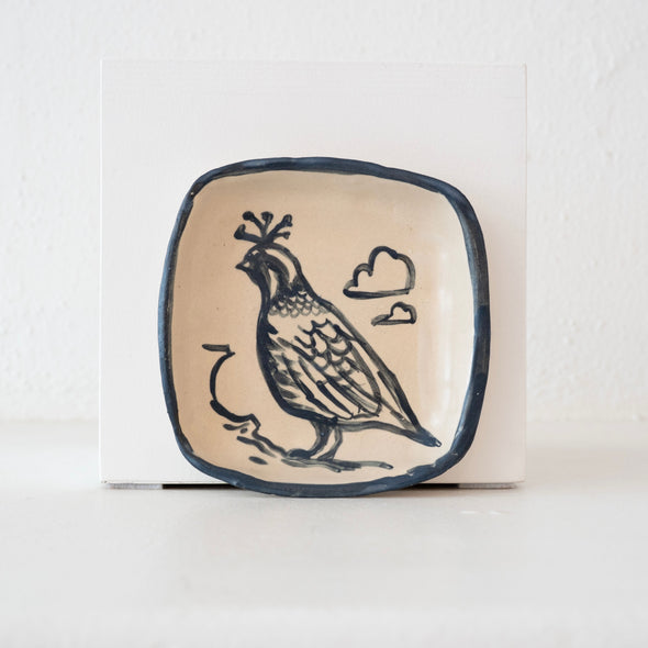 Malinda Beeman 6" Square Bowl: Quail