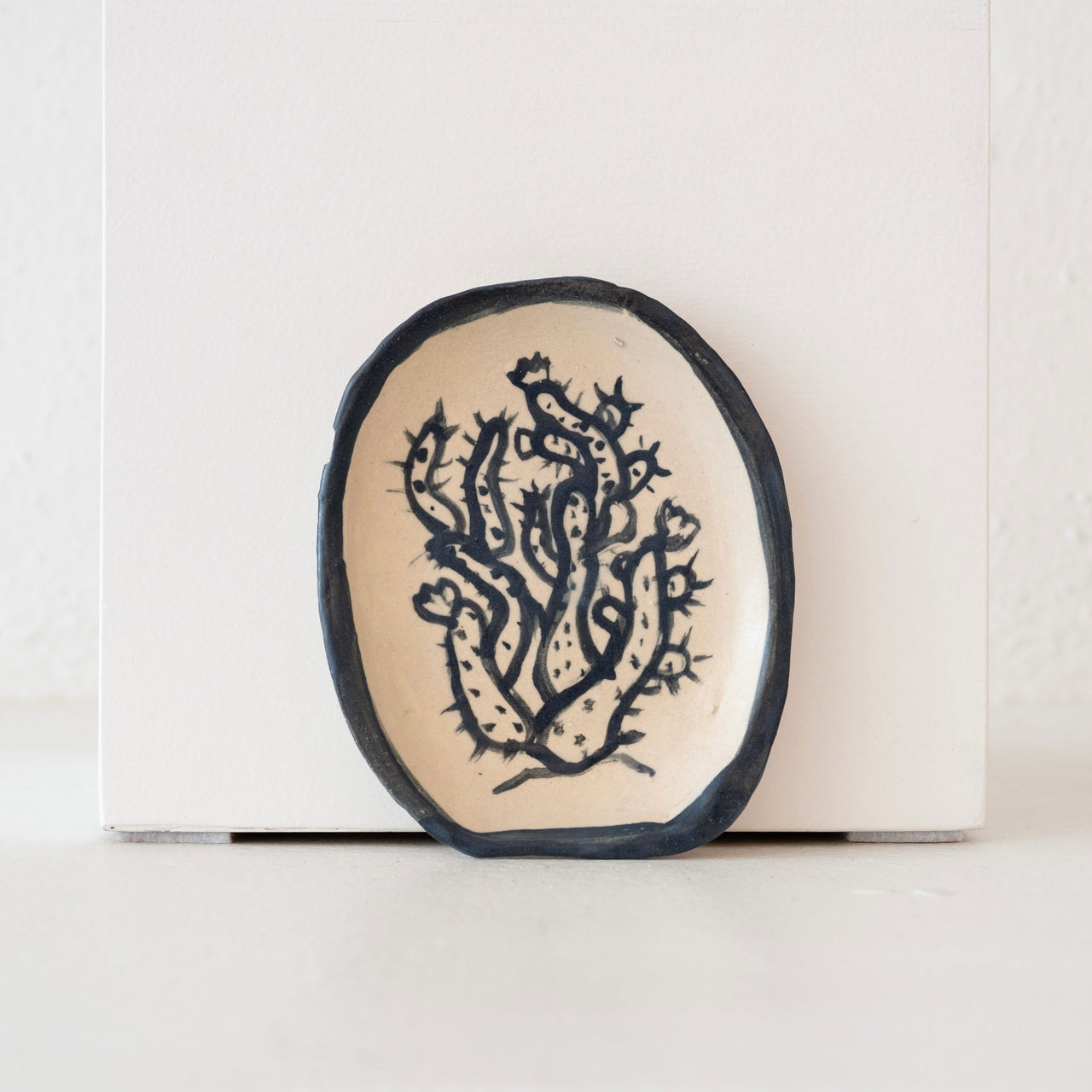 Malinda Beeman 5" Oval Plate: Cholla Cactus