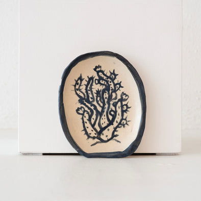 Malinda Beeman 5" Oval Plate: Cholla Cactus