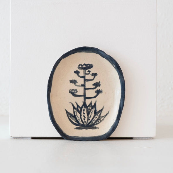 Malinda Beeman 5" Oval Plate: Agave Bloom