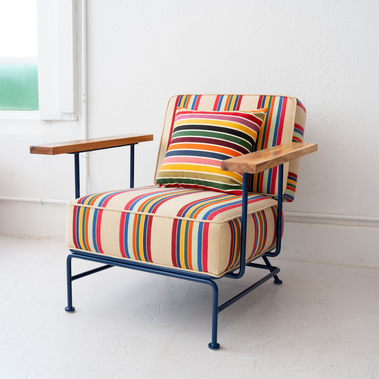 Garza Marfa Square Pillow 16"x 16": Spring Stripe