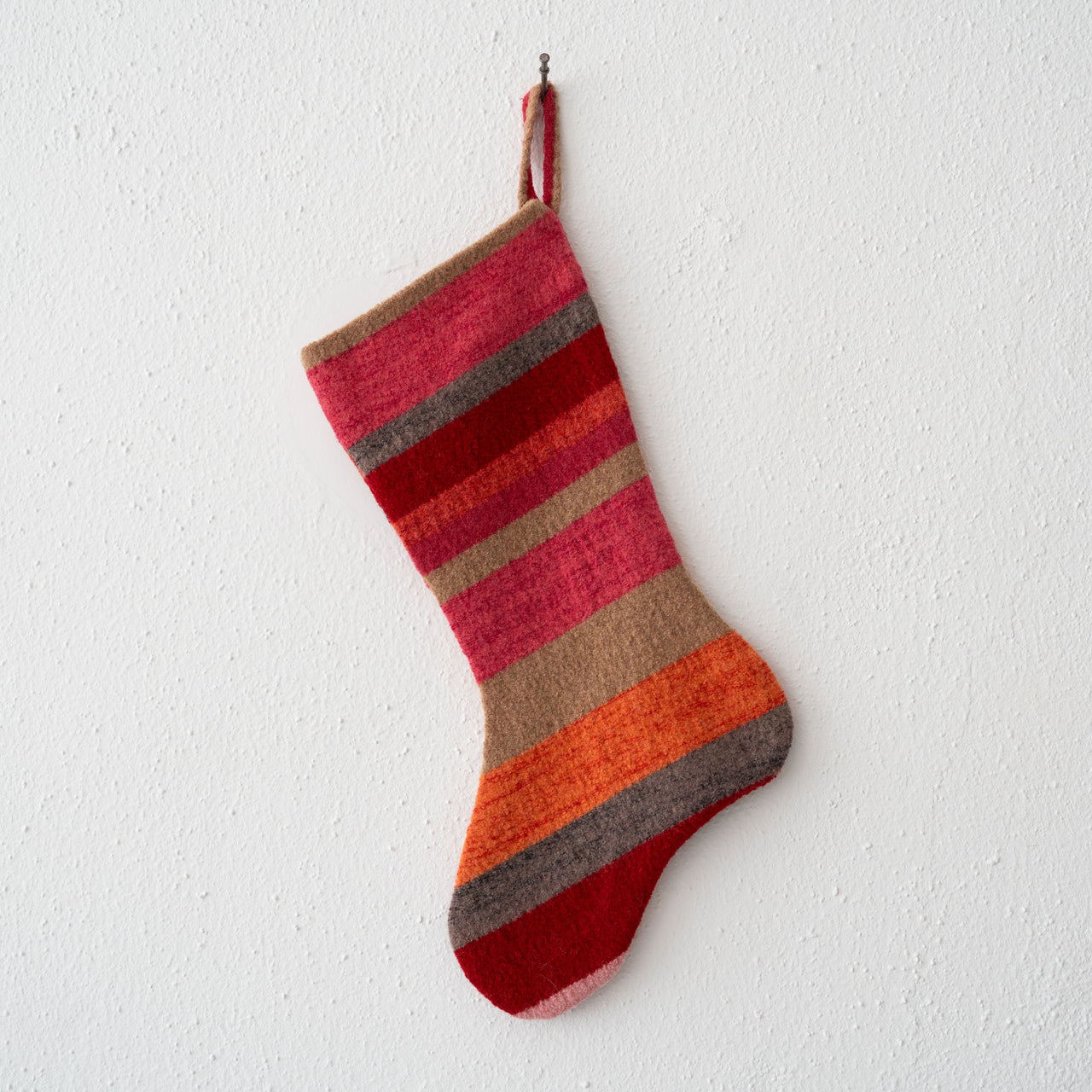 Garza Marfa Felted Wool Stocking: Camel Stripe #4