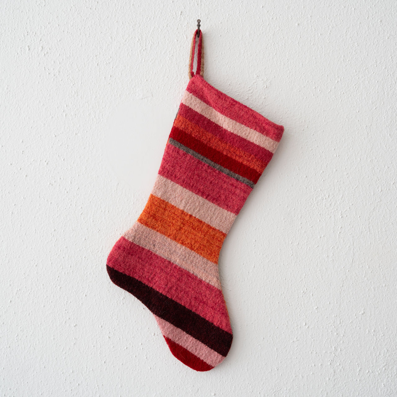 Garza Marfa Felted Wool Stocking: Camel Stripe #4