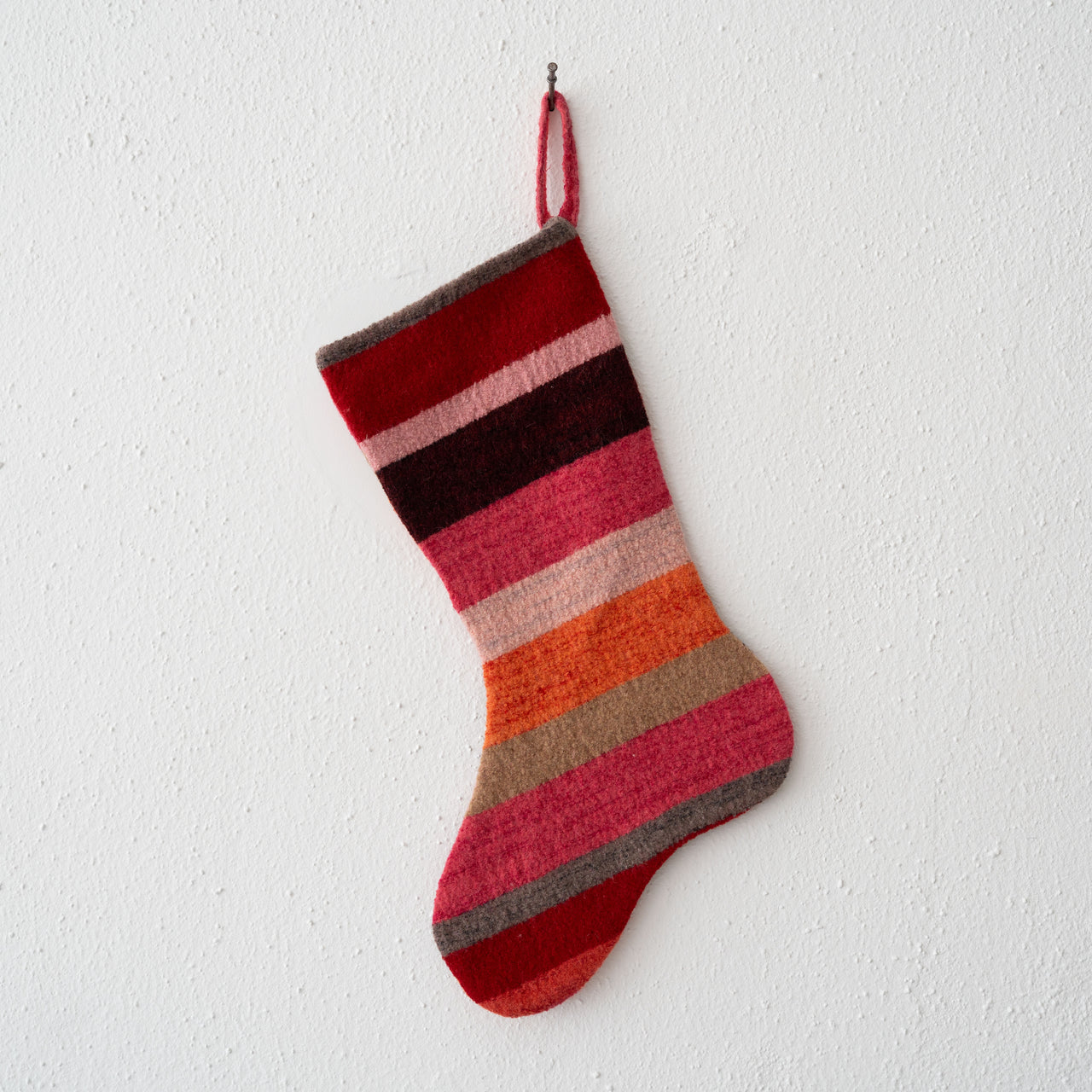 Garza Marfa Felted Wool Stocking: Camel Stripe #6