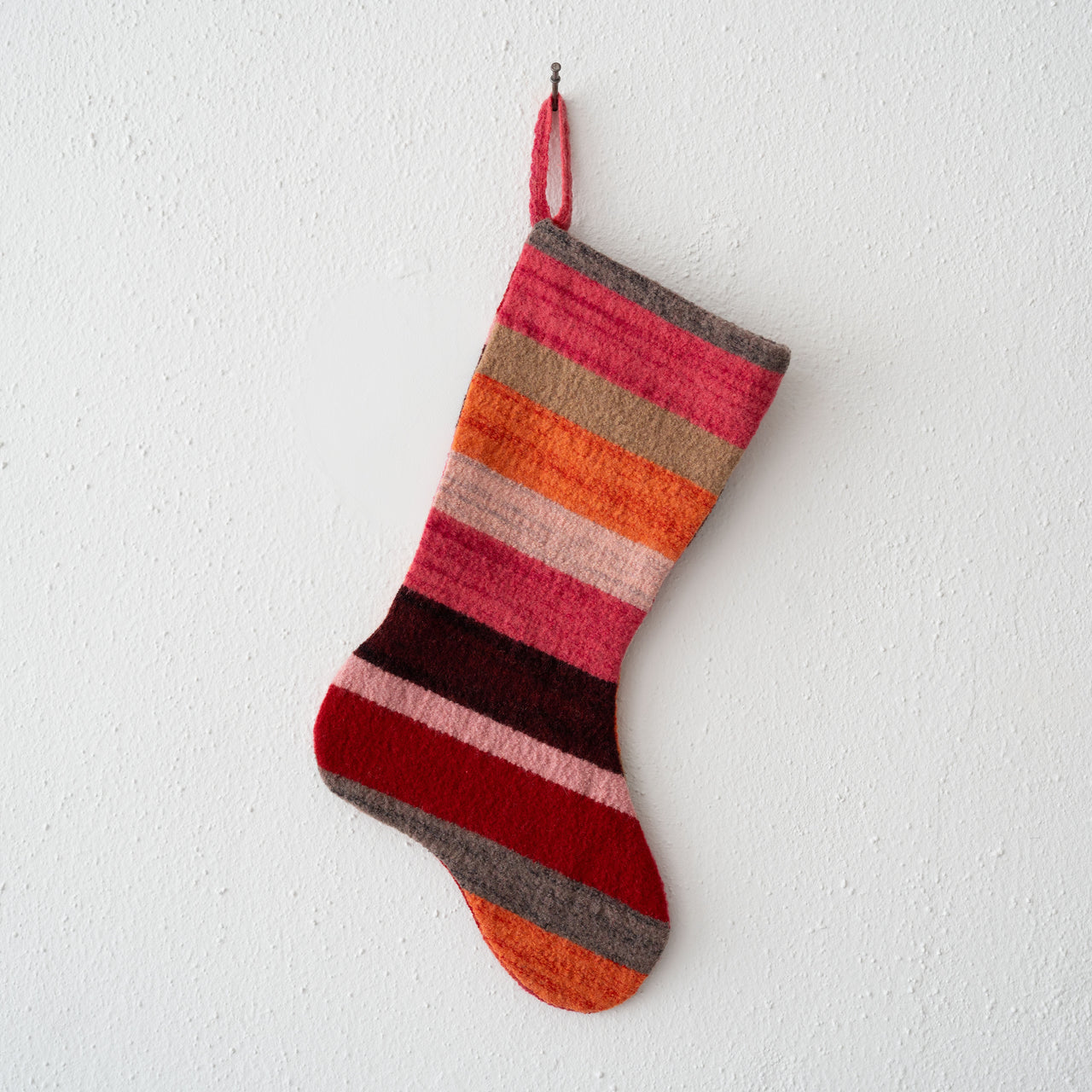 Garza Marfa Felted Wool Stocking: Camel Stripe #6