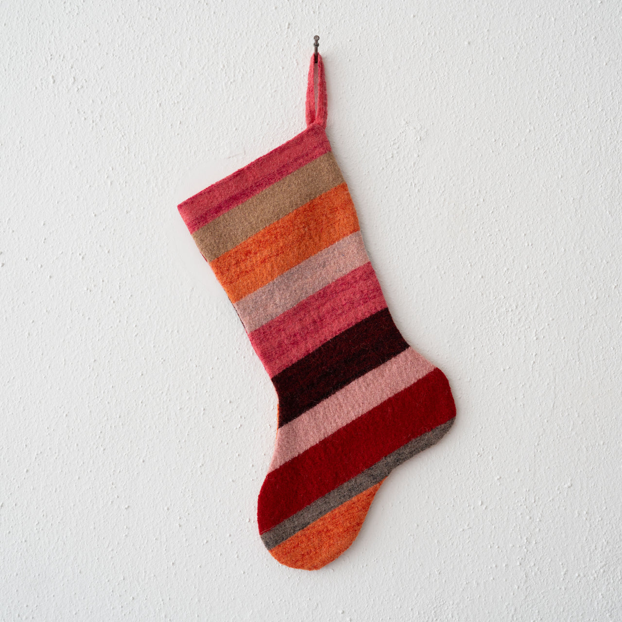Garza Marfa Felted Wool Stocking: Camel Stripe #8