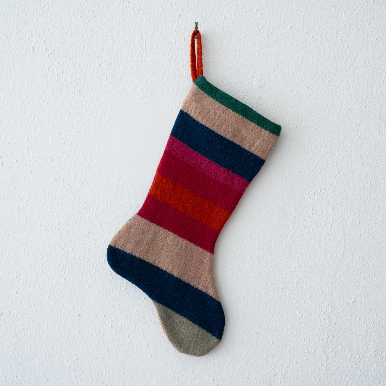 Garza Marfa Felted Wool Stocking: Indigo Stripe #6