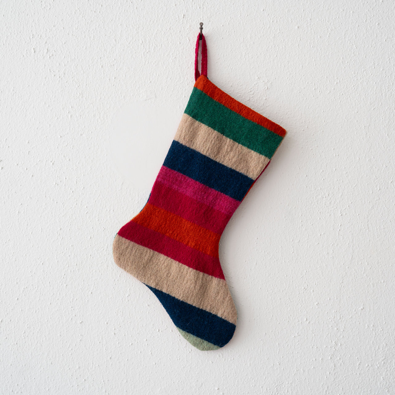 Garza Marfa Felted Wool Stocking: Indigo Stripe #5