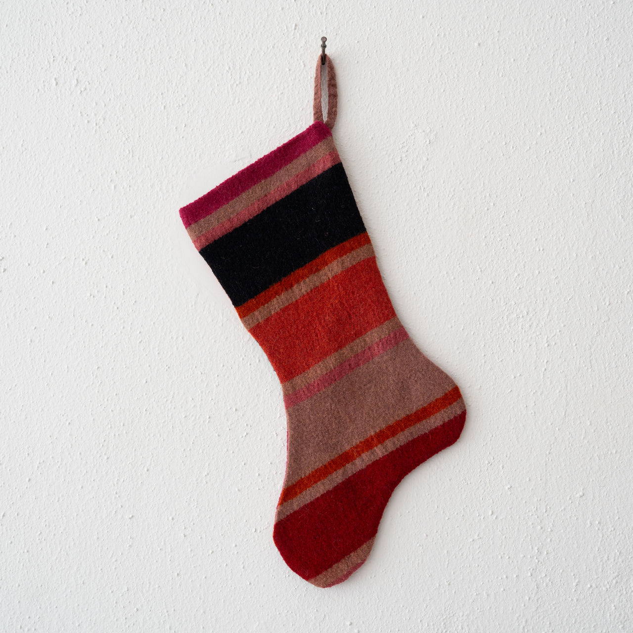 Garza Marfa Felted Wool Stocking: Purple Stripe #5