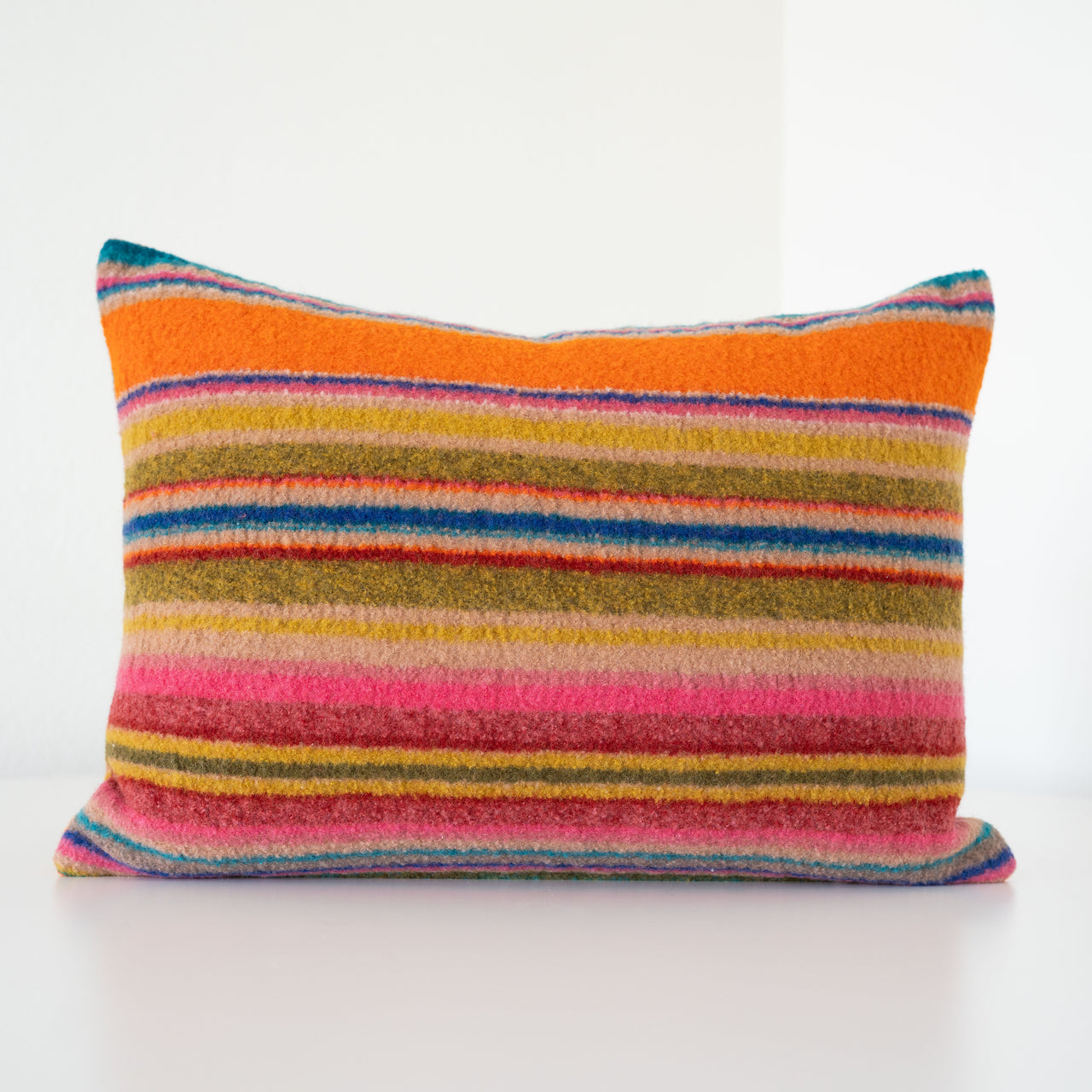 Garza Marfa Felted Wool 14" x 20" Bolster Pillow - Orange 1