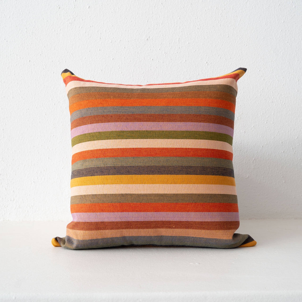 Garza Marfa Cotton 20" x 20" Pillow: Ochre Stripe