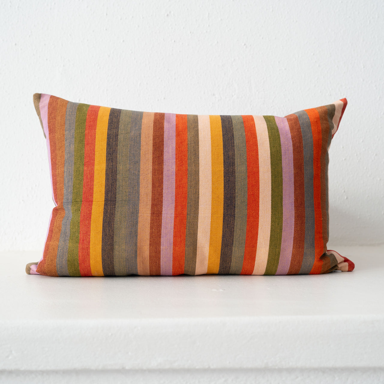 Garza Marfa Cotton 16" x 24" Bolster: Ochre Stripe
