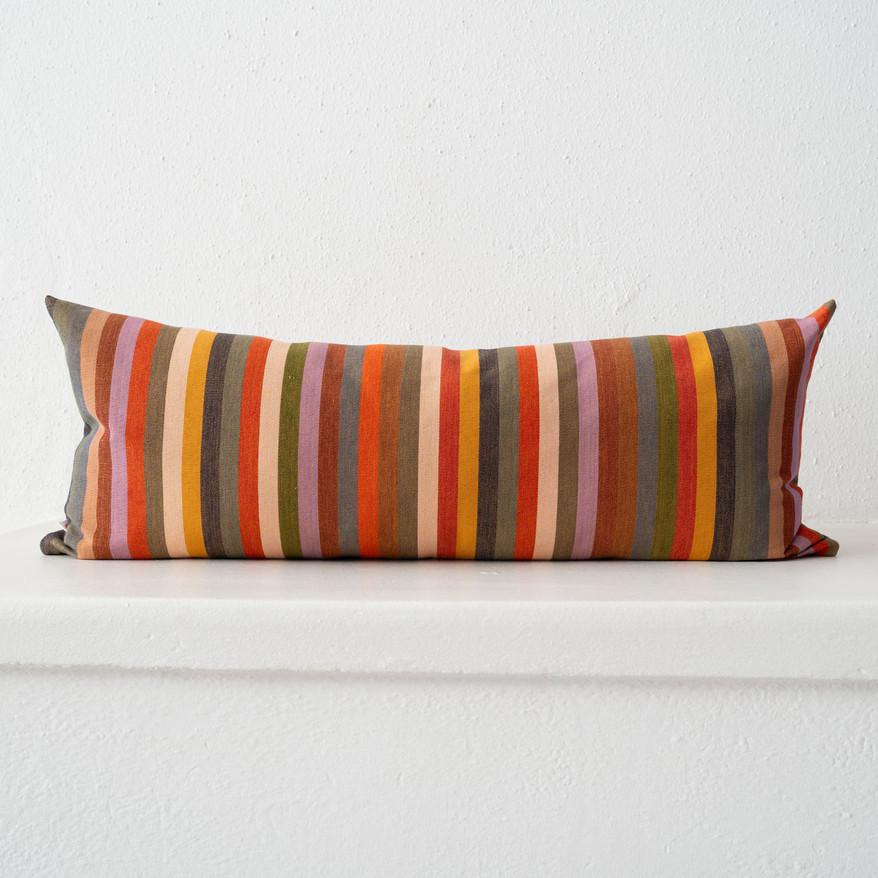 Garza Marfa Cotton 14" x 34" Bolster: Ochre Stripe