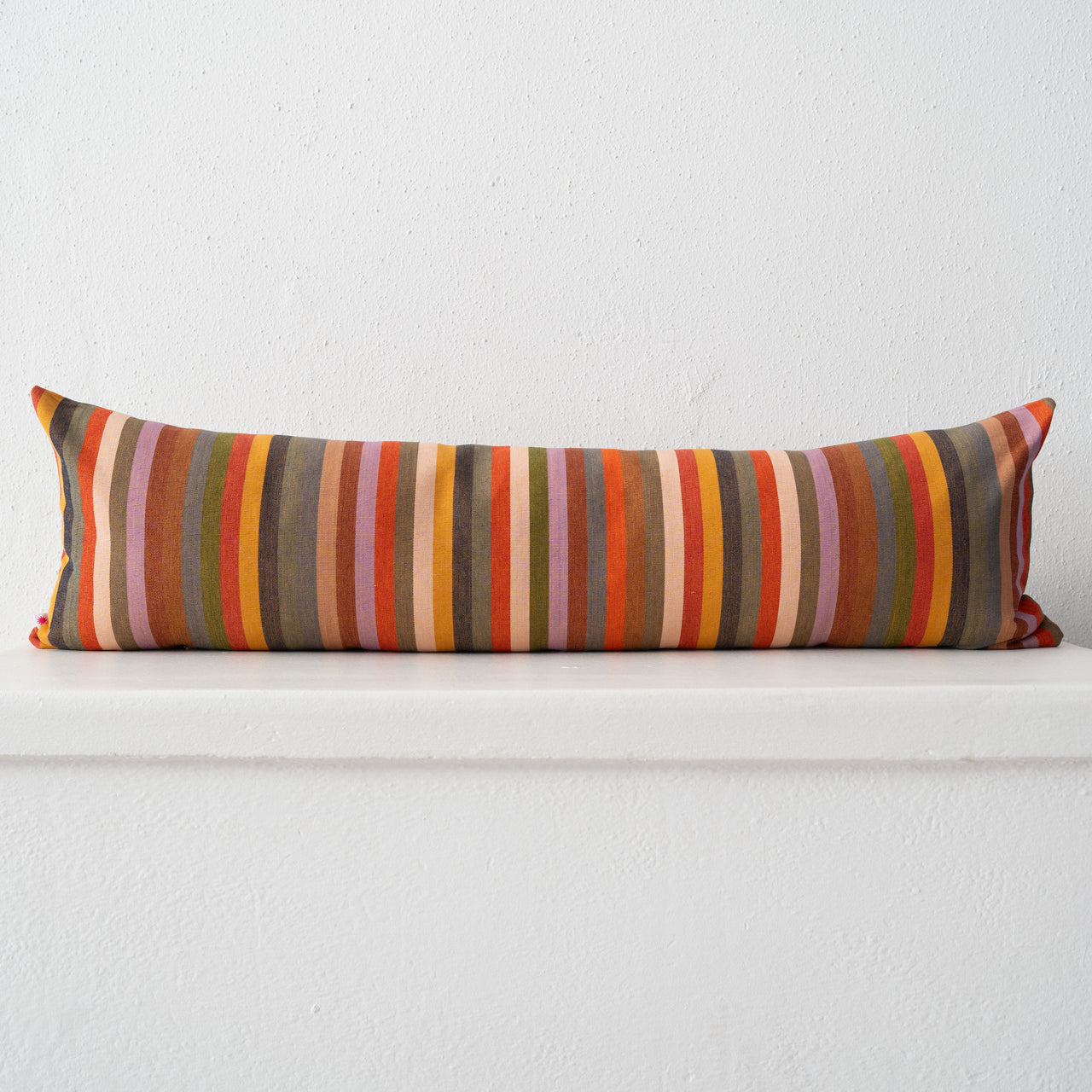 Garza Marfa Cotton 14" x 45" Bolster: Ochre Stripe