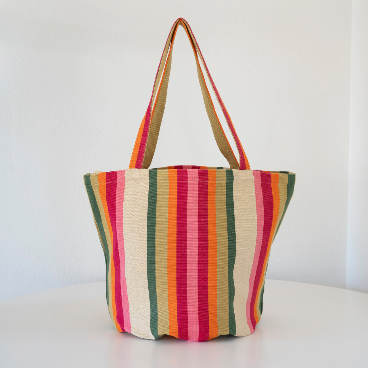 Garza Marfa Cotton Canvas Tote: Sage Rosa