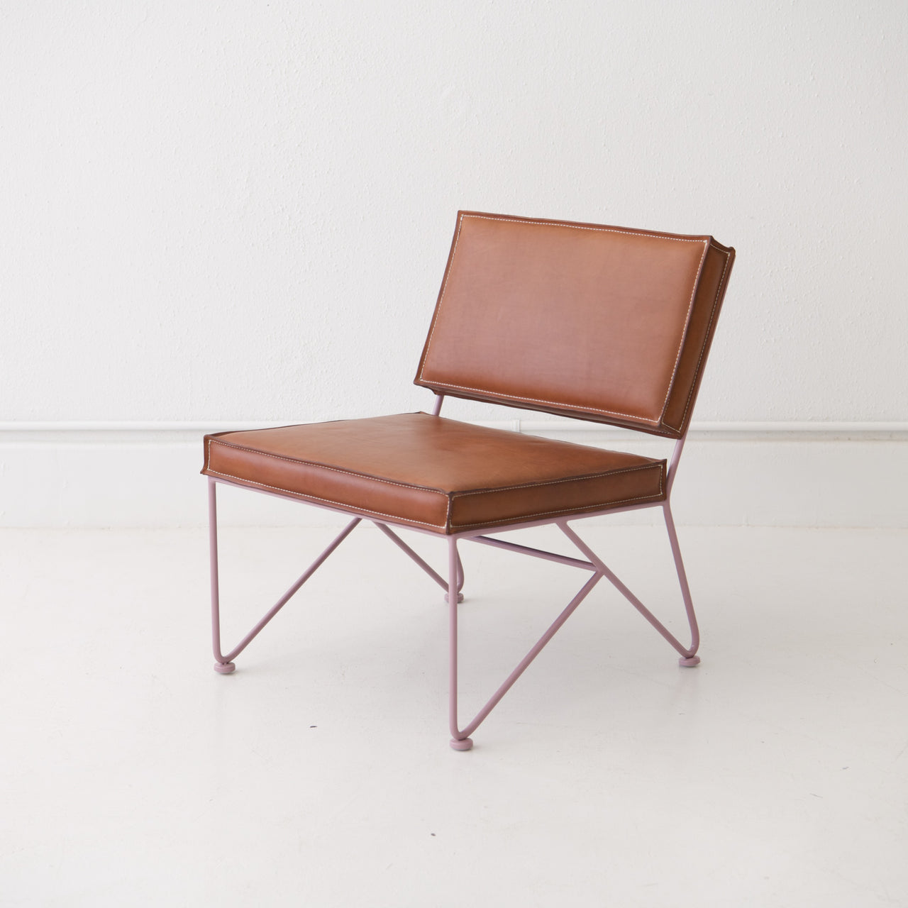 Upholstered Saddle Leather Lounge Chair