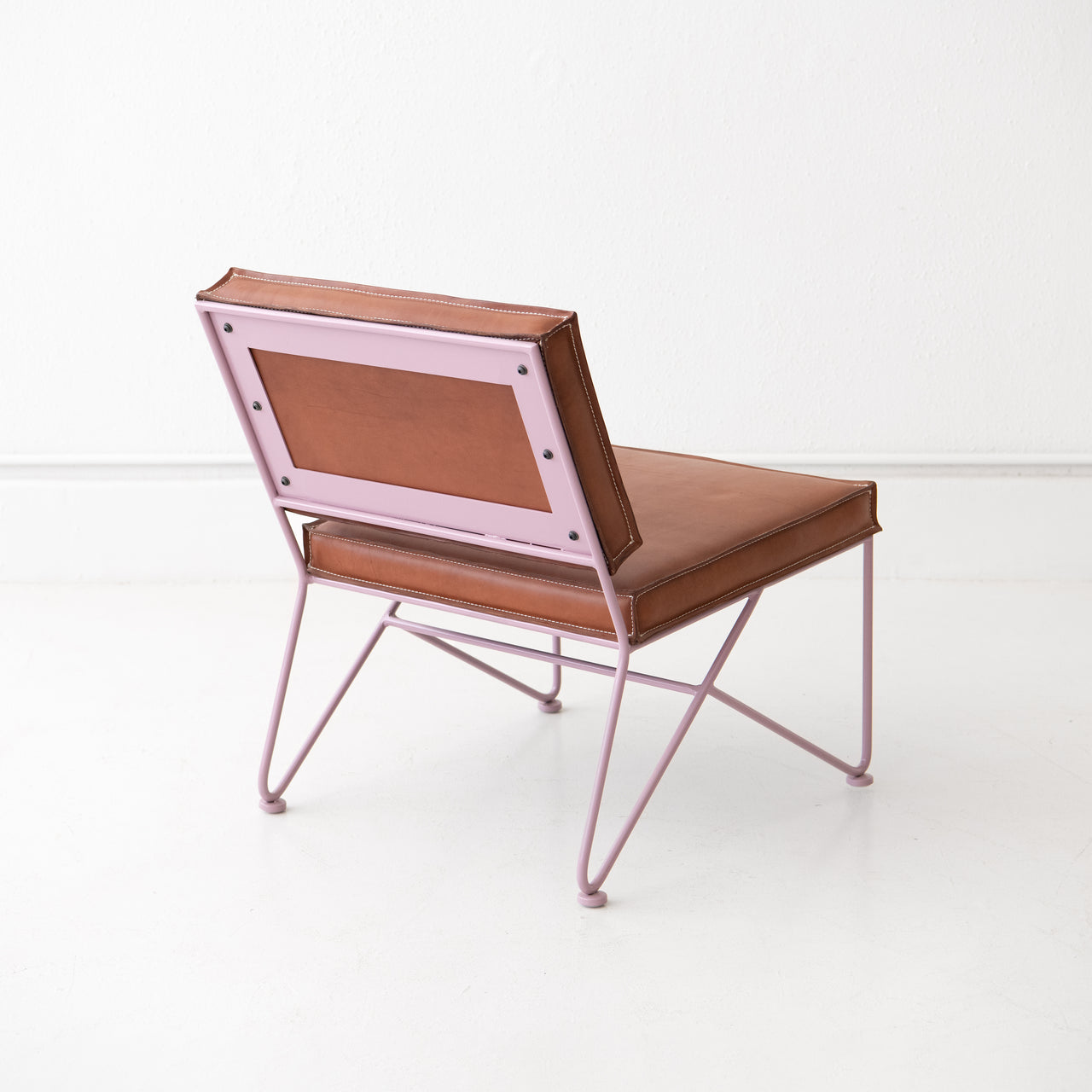 Upholstered Saddle Leather Lounge Chair