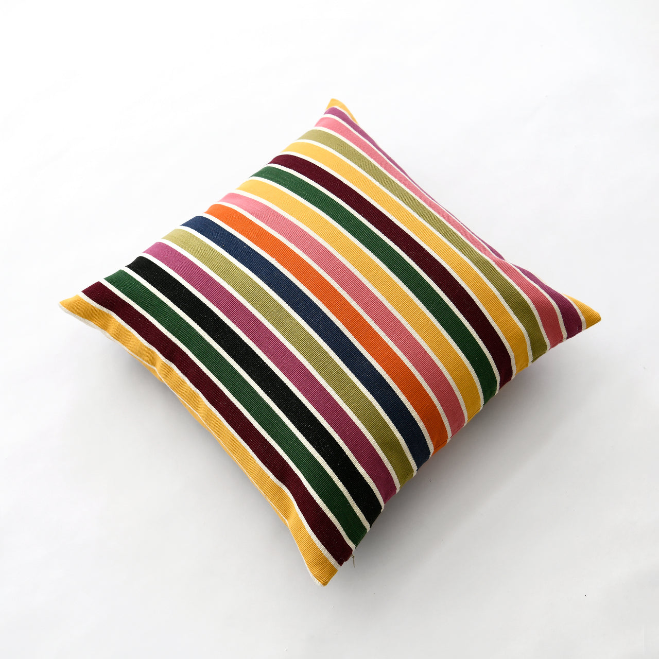 Garza Marfa Cotton Square Pillow 24"x 24": Spring Stripe