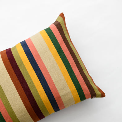 Earth Stripe Cotton Bolster Pillow 16" x 26"