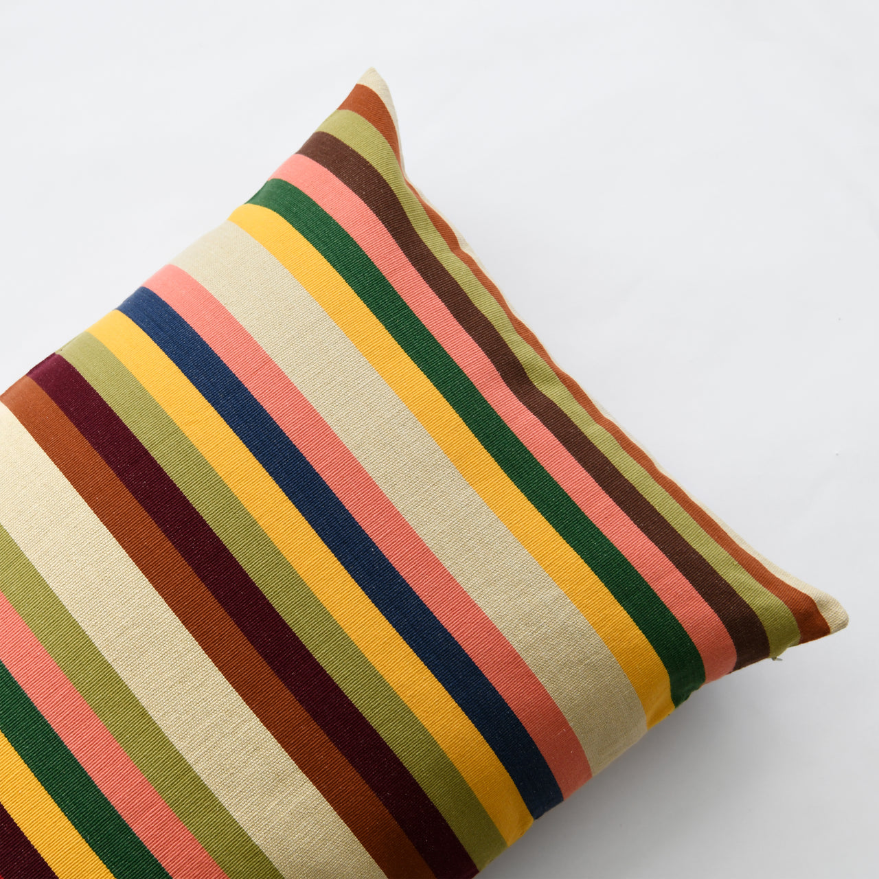 Garza Marfa Cotton Bolster Pillow 20"x 28": Earth Stripe