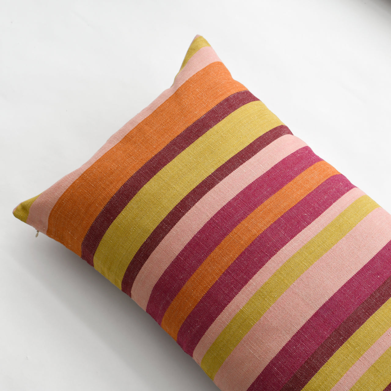 Garza Marfa Bolster Pillow - 16" x 26": Burgundy Stripe
