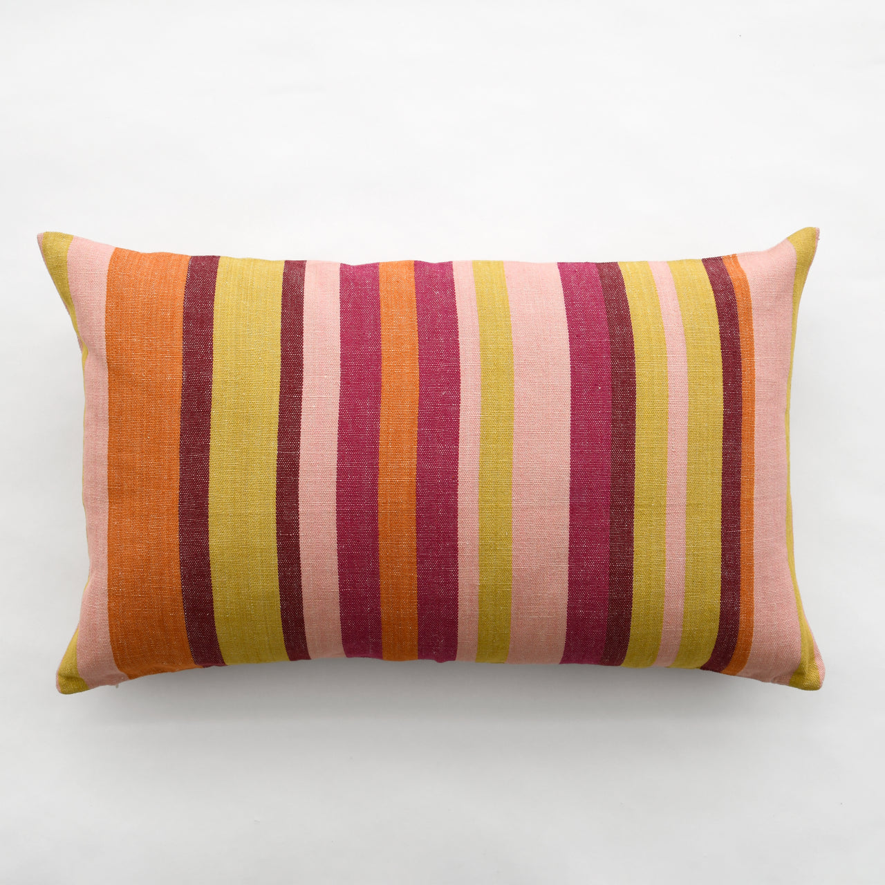 Garza Marfa Bolster Pillow - 16" x 26": Burgundy Stripe
