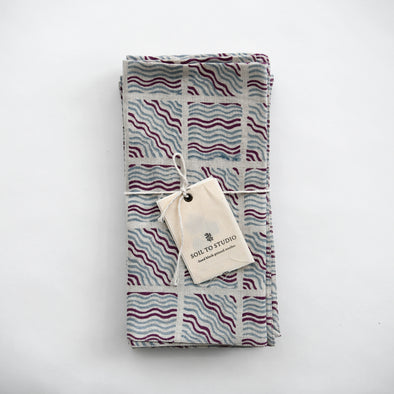 Aubergine - Block-Printed Table Napkins - Set Of 4