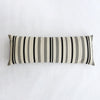 Black and Taupe Stripe Cotton Bolster Pillow 18" x 48"
