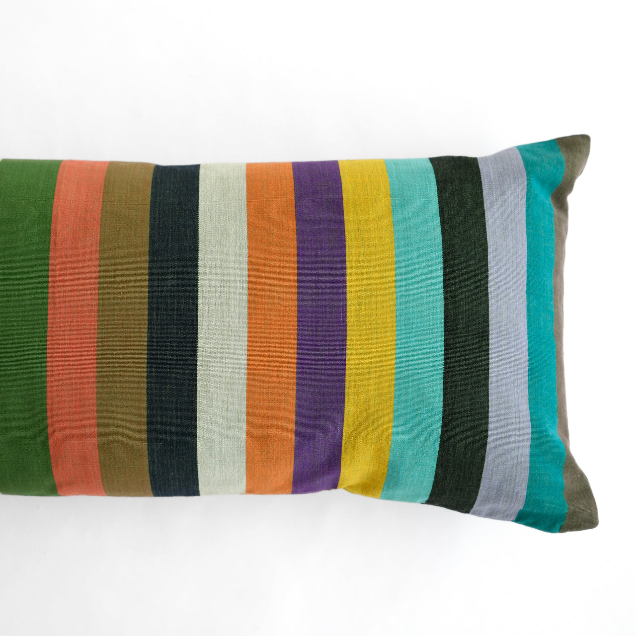 Garza Marfa Cotton 14" x 34" Bolster: Forest Stripe