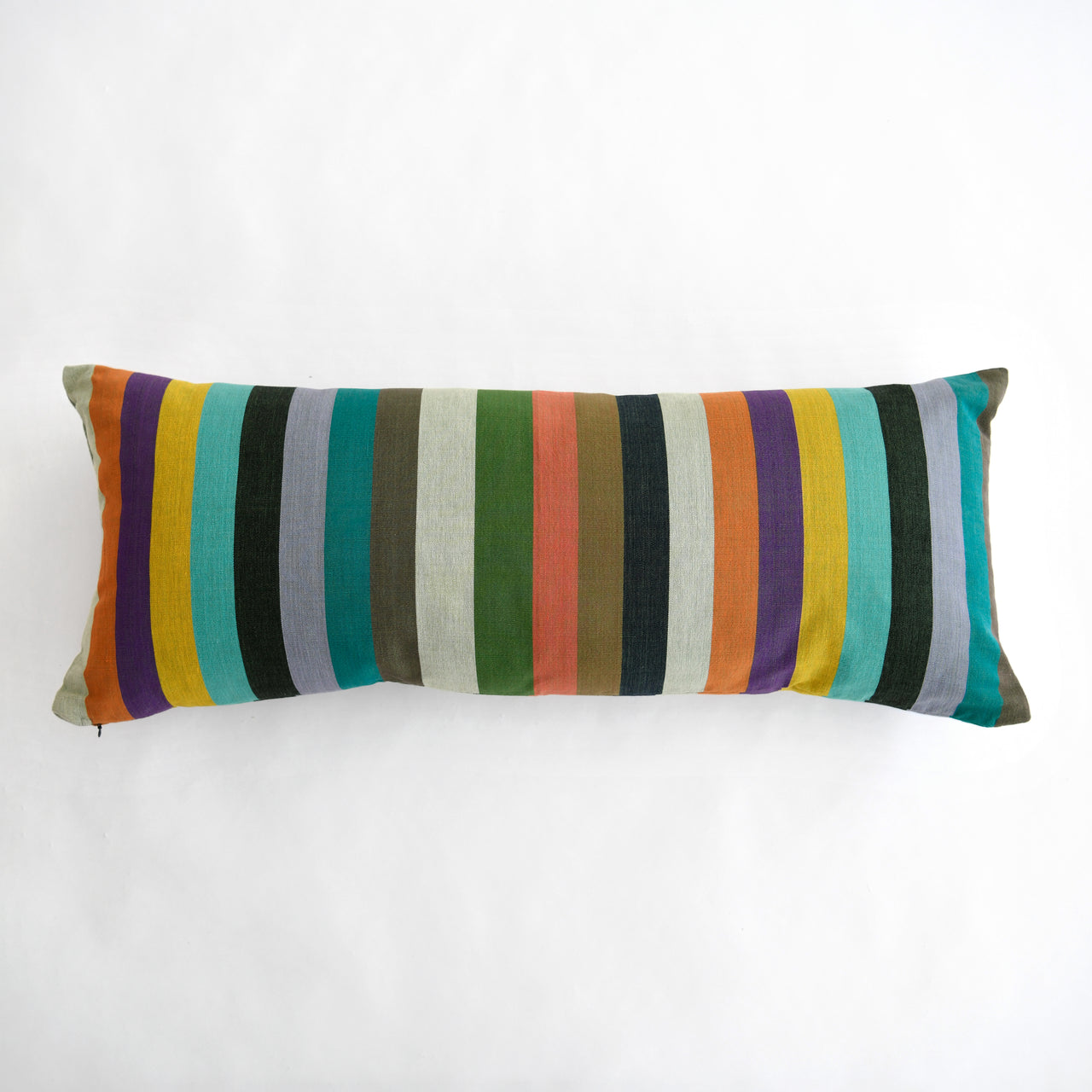 Garza Marfa Cotton 14" x 34" Bolster: Forest Stripe