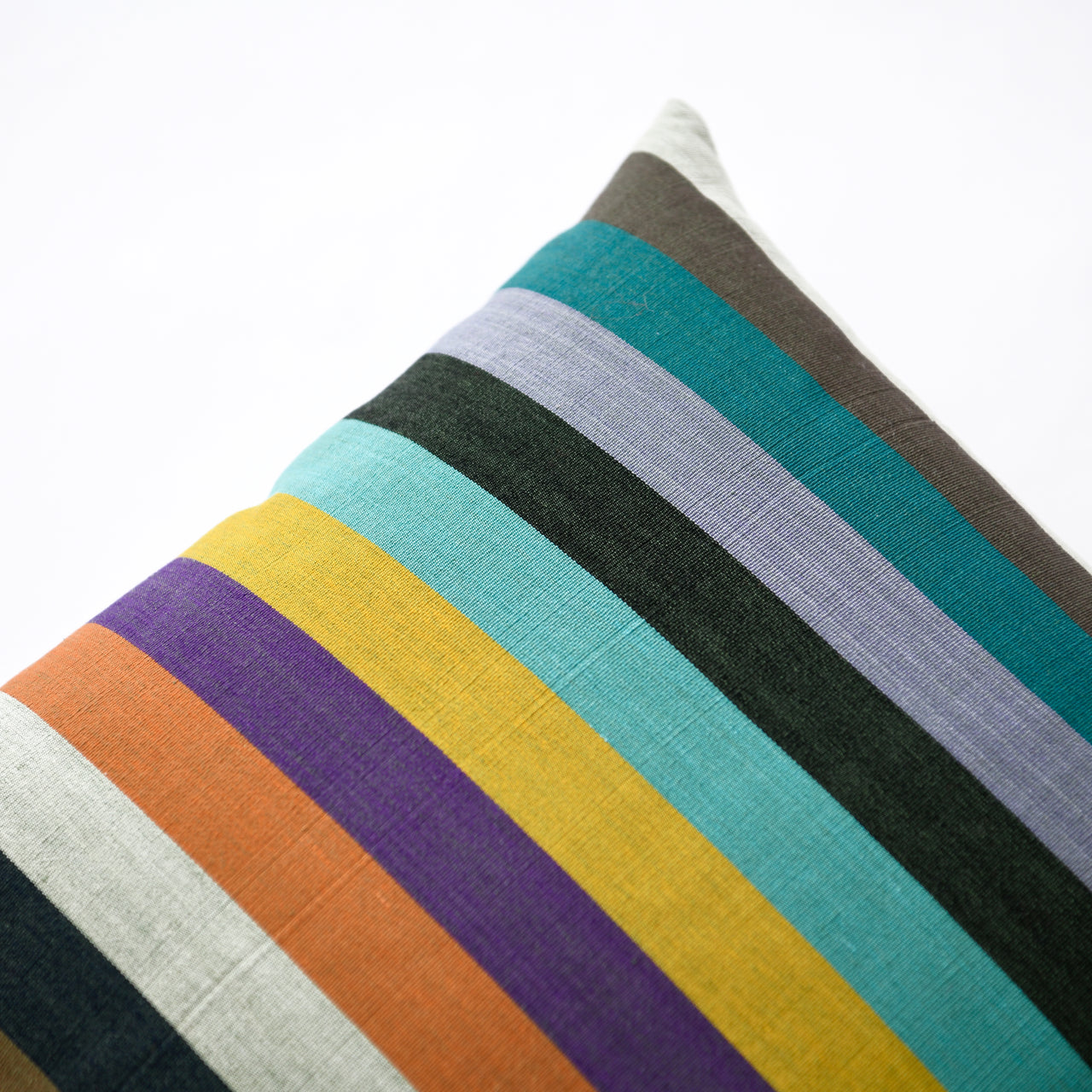 Garza Marfa Cotton 18" x 18" Pillow: Forest Stripe