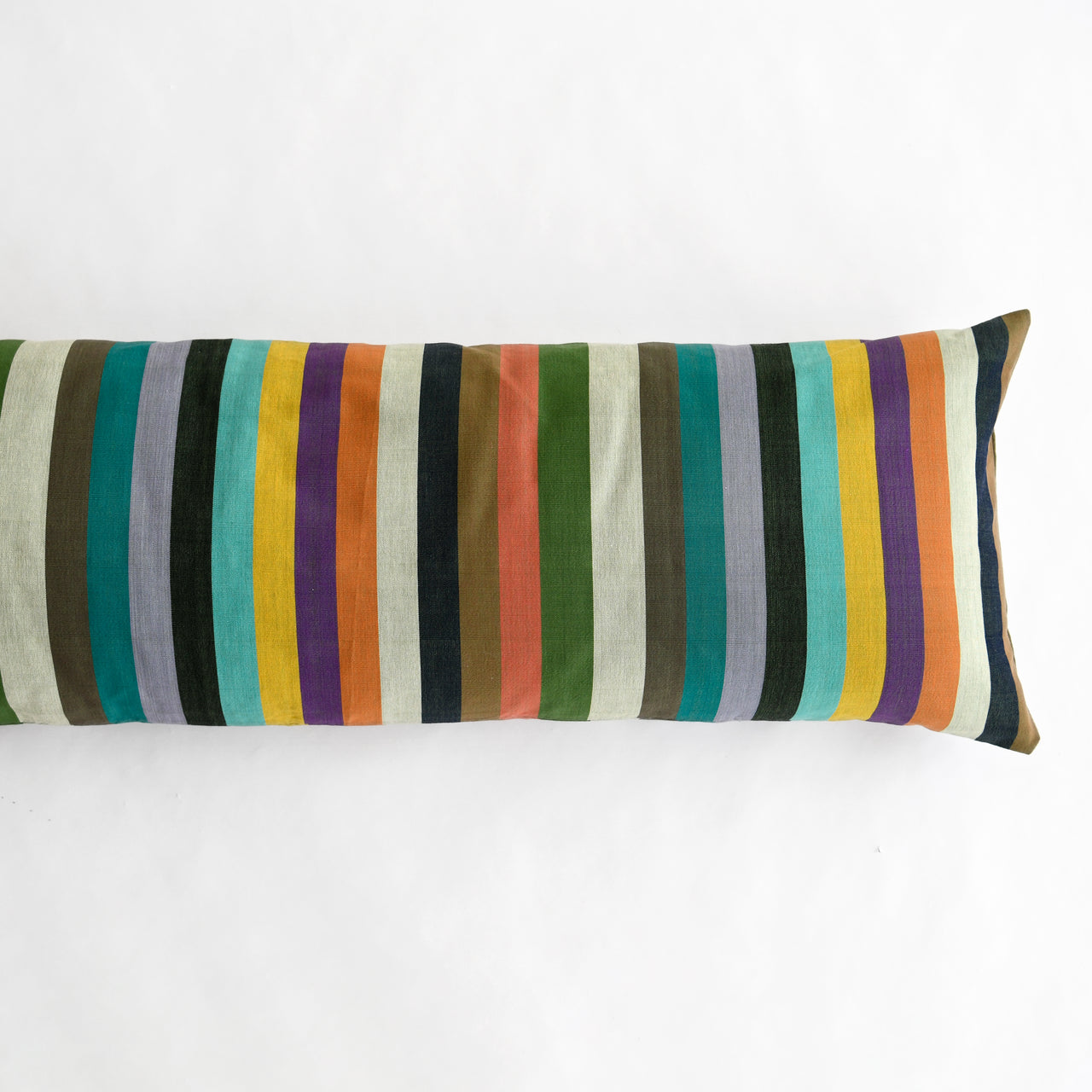 Garza Marfa Cotton 18" x 58" Bolster: Forest Stripe