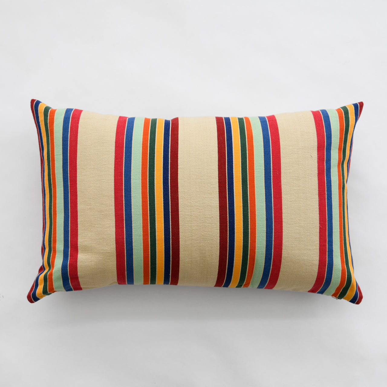 Garza Marfa Cotton Pillow - 16" x 26" Bolster: Cranberry Stripe