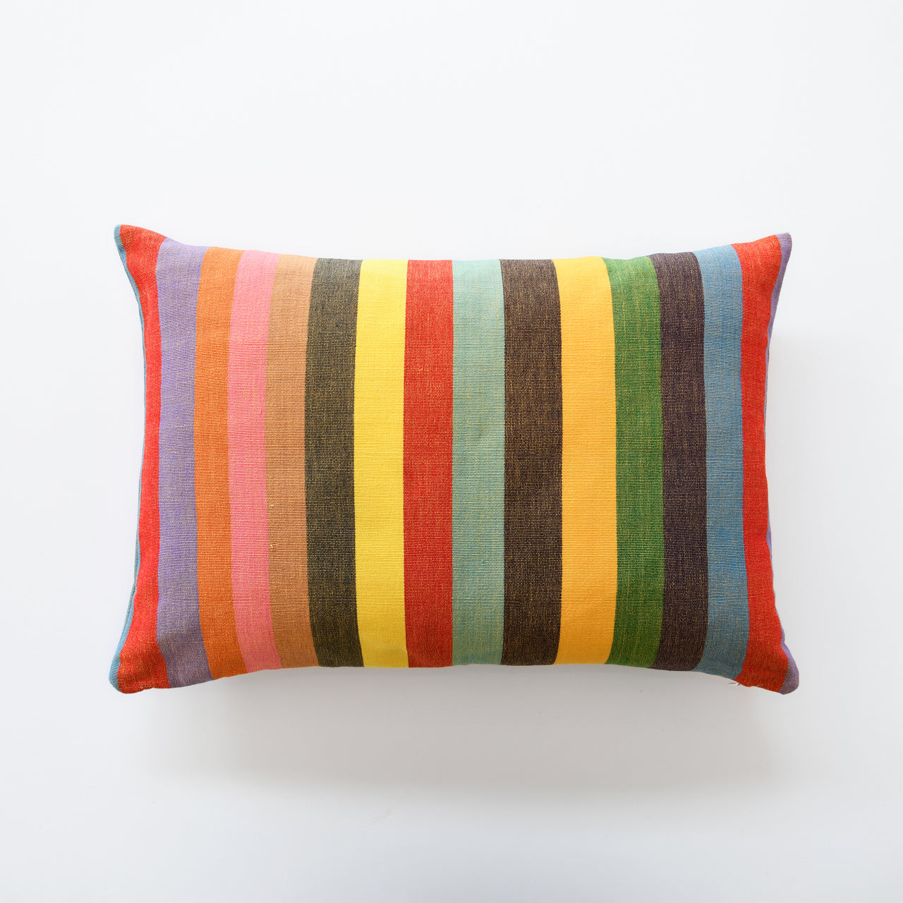 Garza Marfa Cotton Bolster Pillow - 14" x 20": Fiesta Stripe