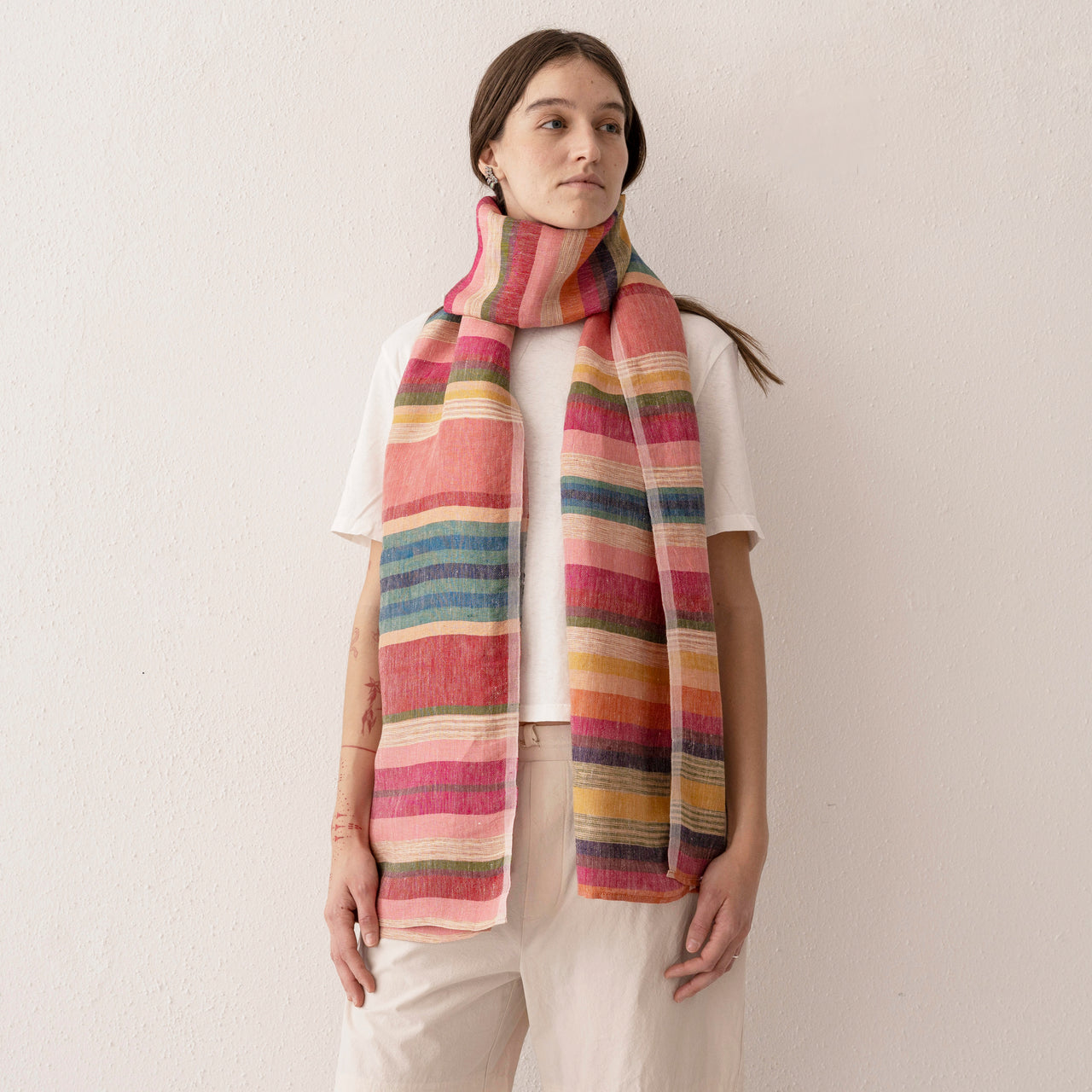 Desert Linen Scarf - Red