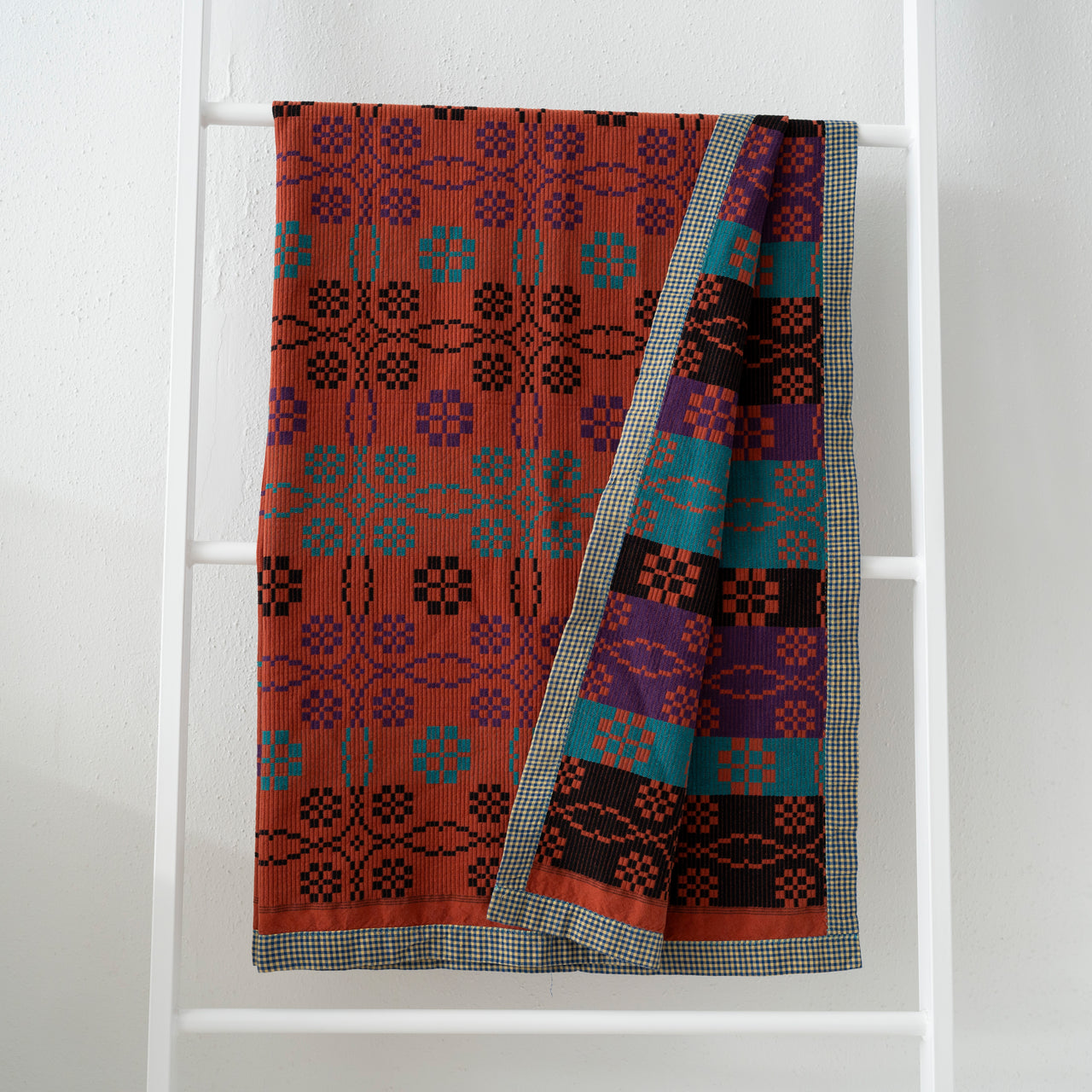 Gregory Parkinson Assamese Blanket: Persimmon Julip Crest