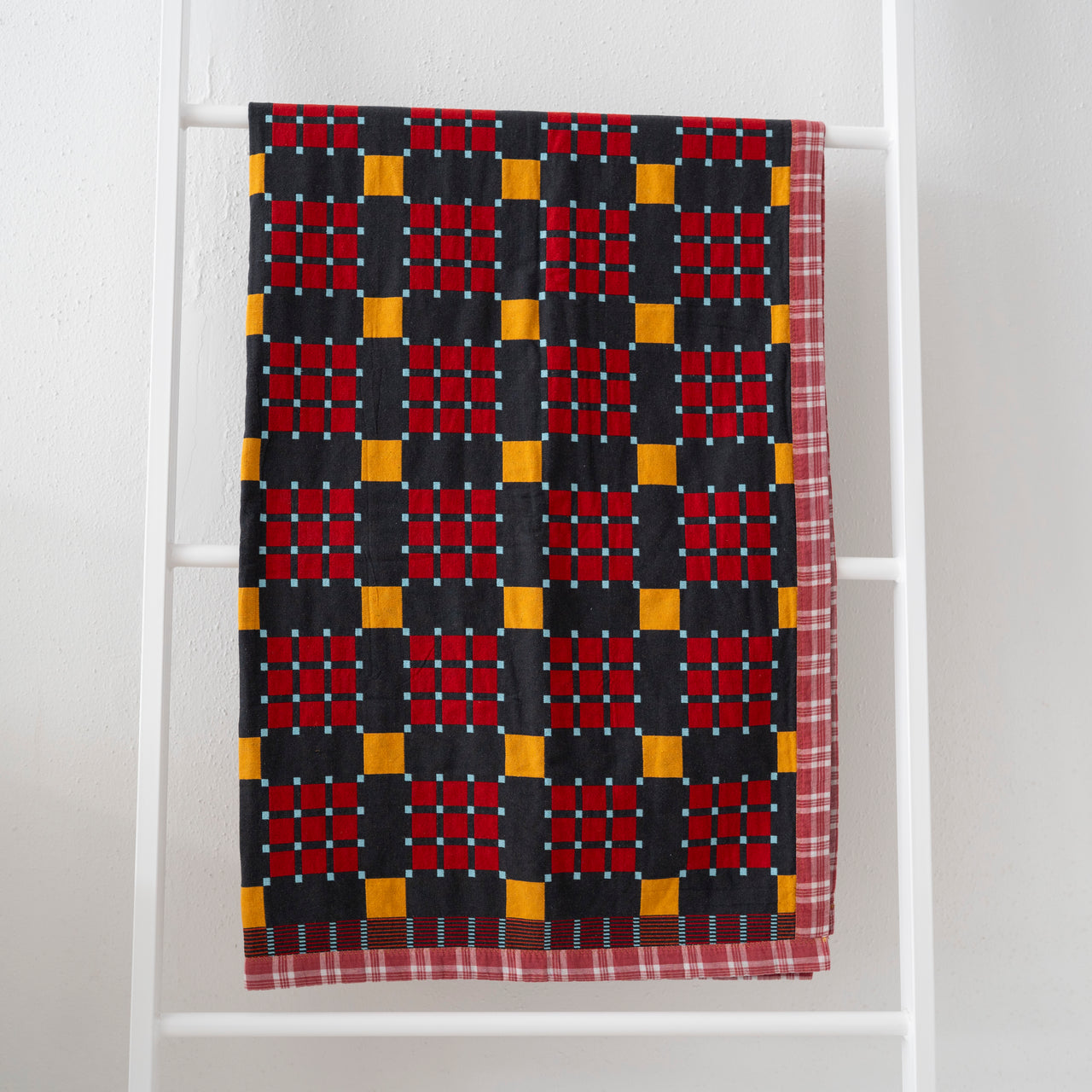 Gregory Parkinson Assamese Blanket: Charcoal Marmalade Check