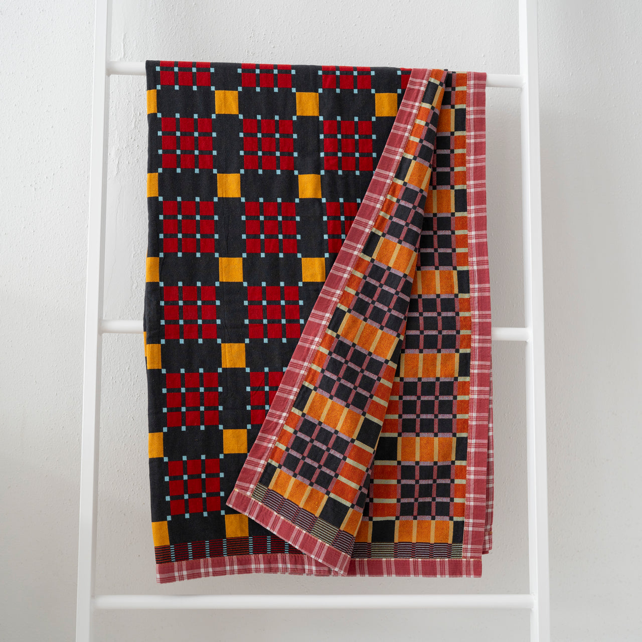 Gregory Parkinson Assamese Blanket: Charcoal Marmalade Check