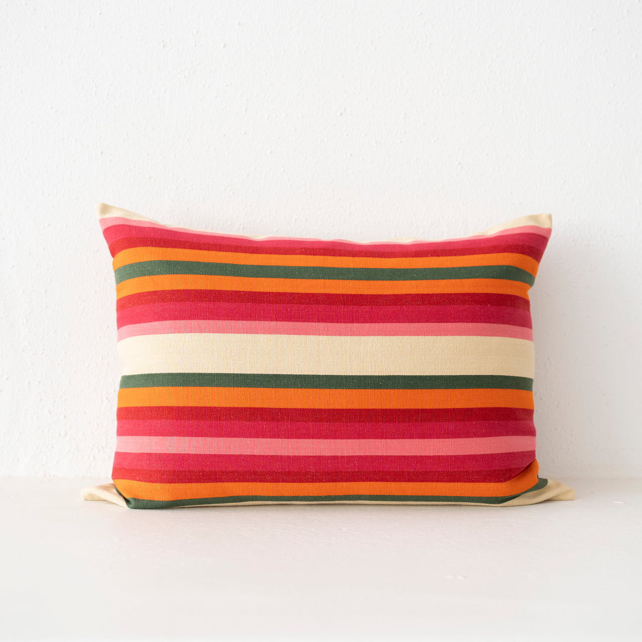 Olive + Rosa Cotton Horizontal Stripe Pillow - 20" x 28" Bolster
