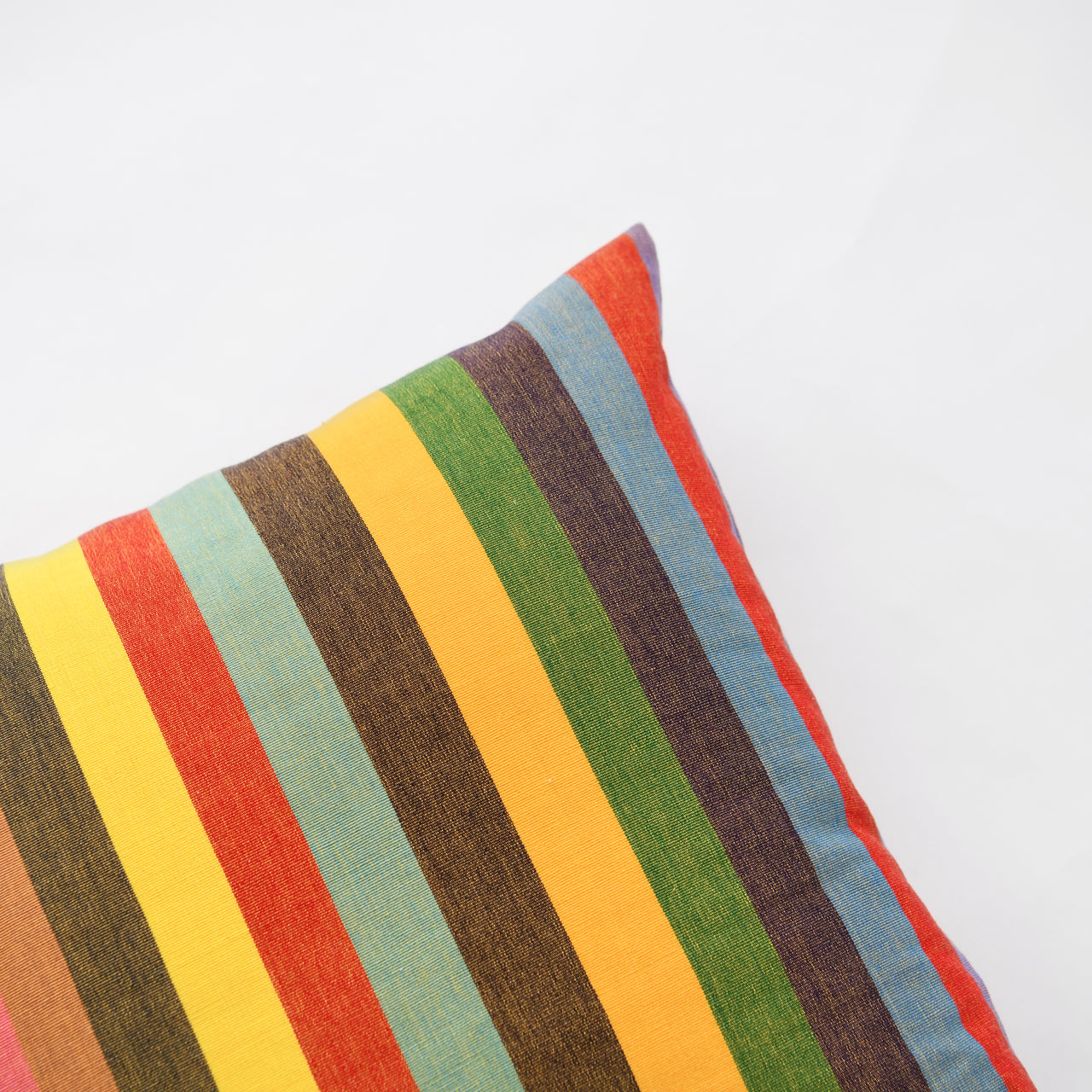 Garza Marfa Cotton Bolster Pillow - 14" x 20": Fiesta Stripe