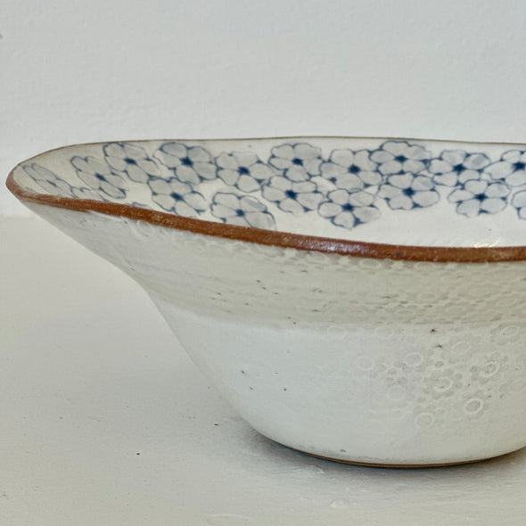 Spako Gold Speckled Floral Deep Bowl