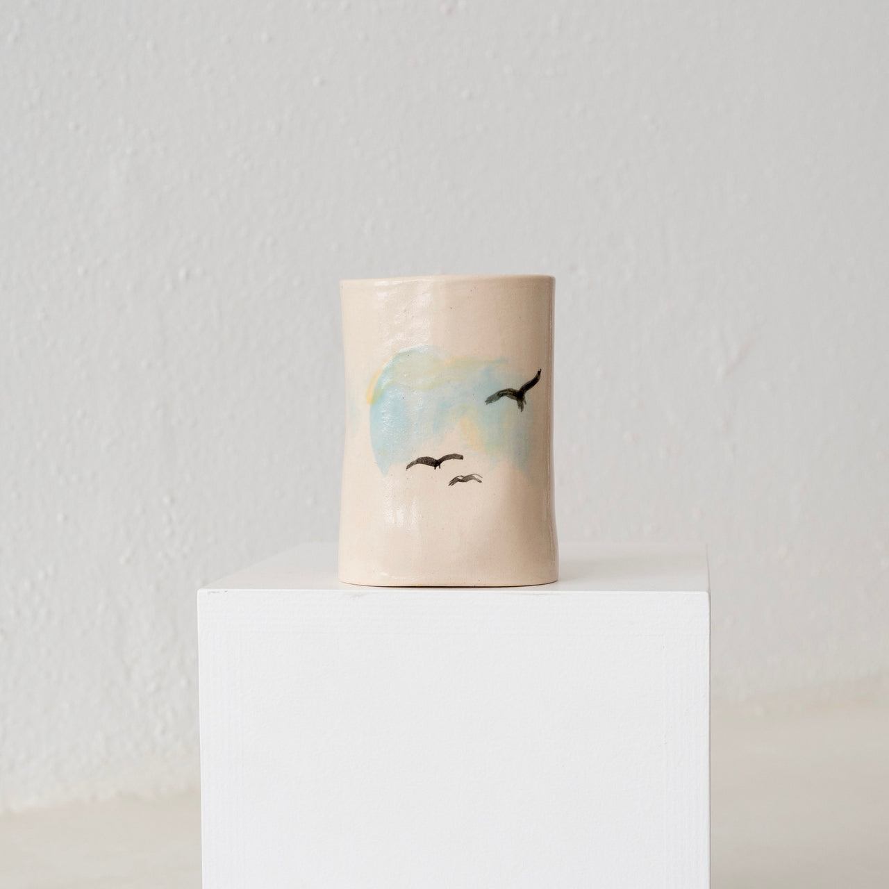 Jo Ann Williams Painted Bird Vase: Brown / Teal