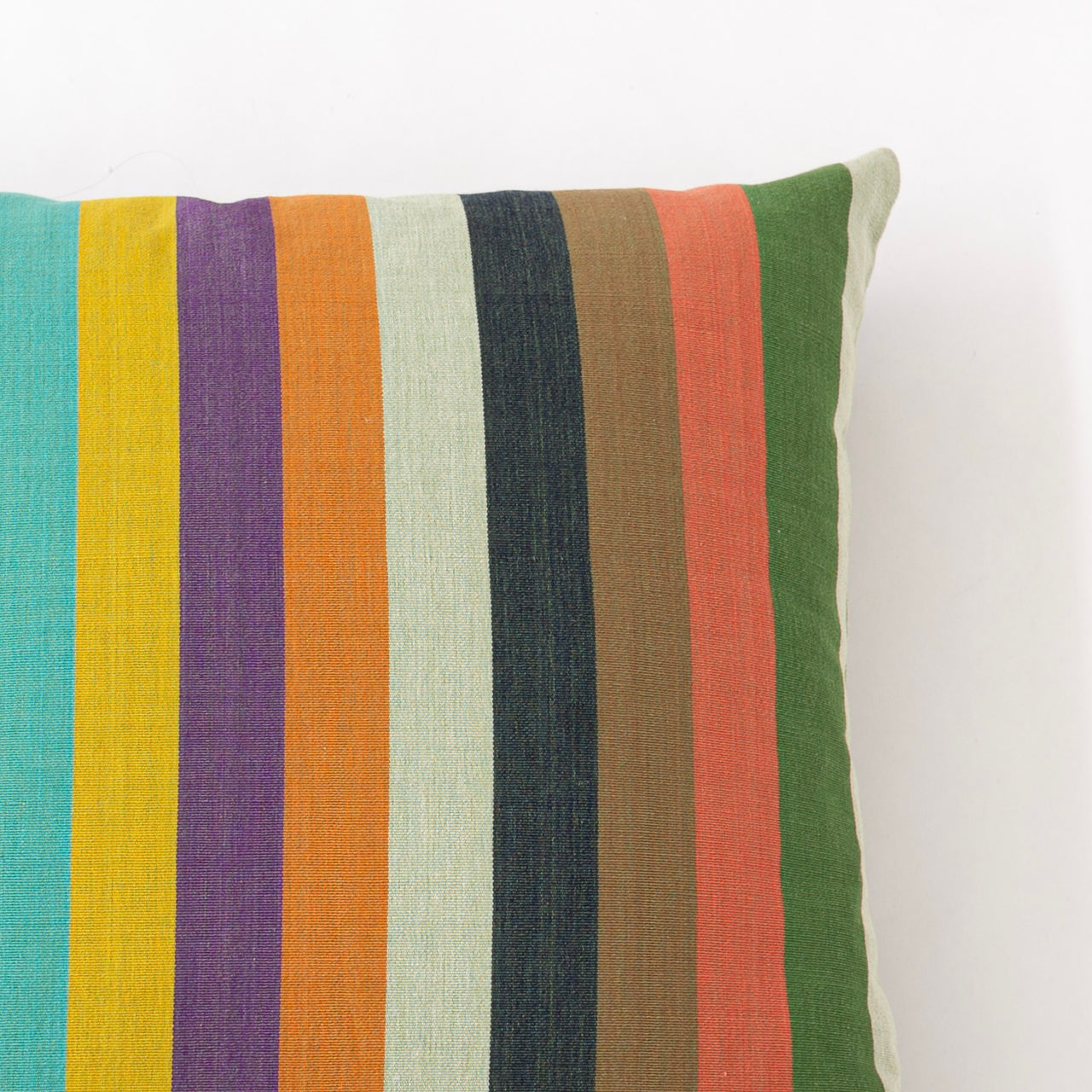 Garza Marfa Cotton 20" x 20" Pillow: Forest Stripe