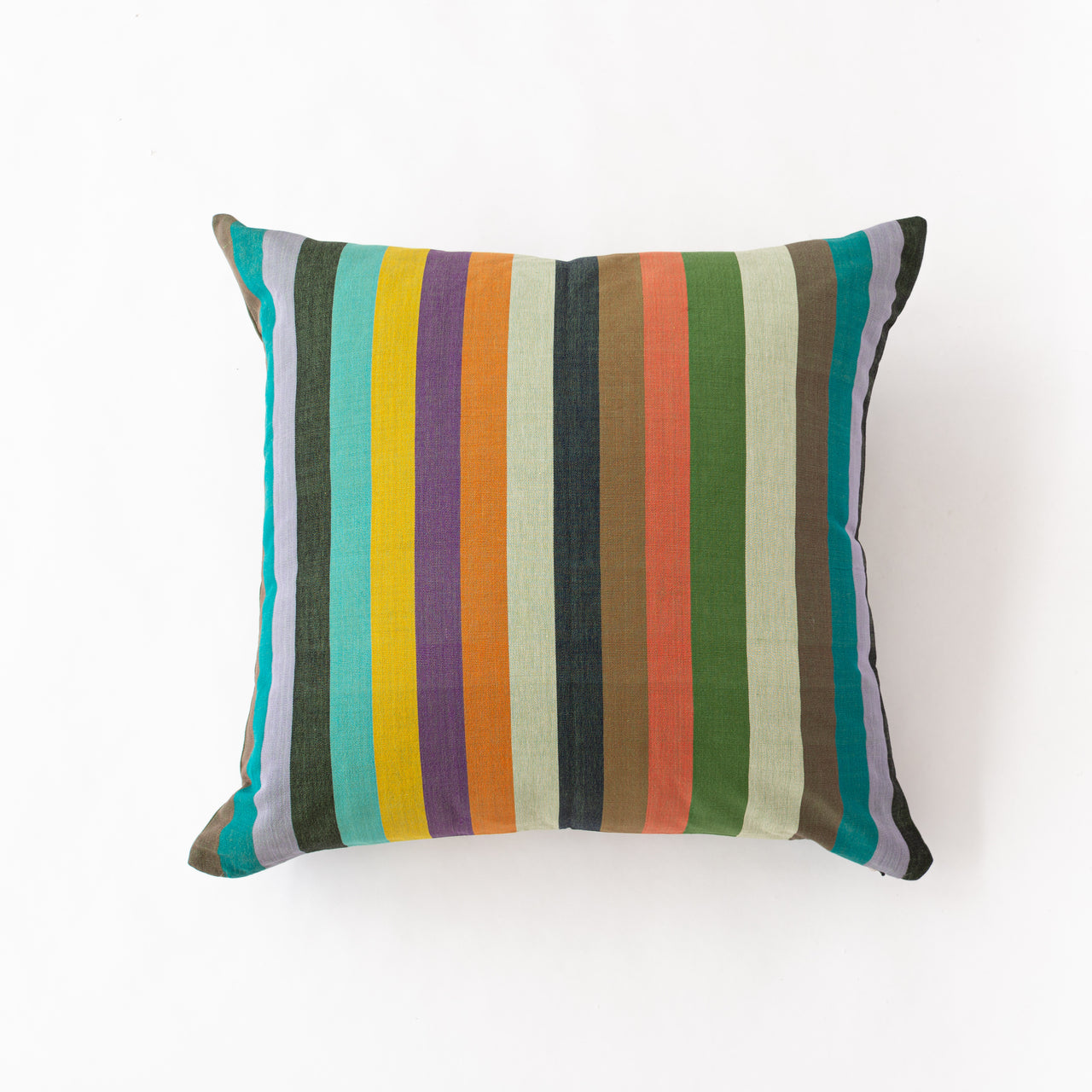 Garza Marfa Cotton 24" x 24" Pillow: Forest Stripe