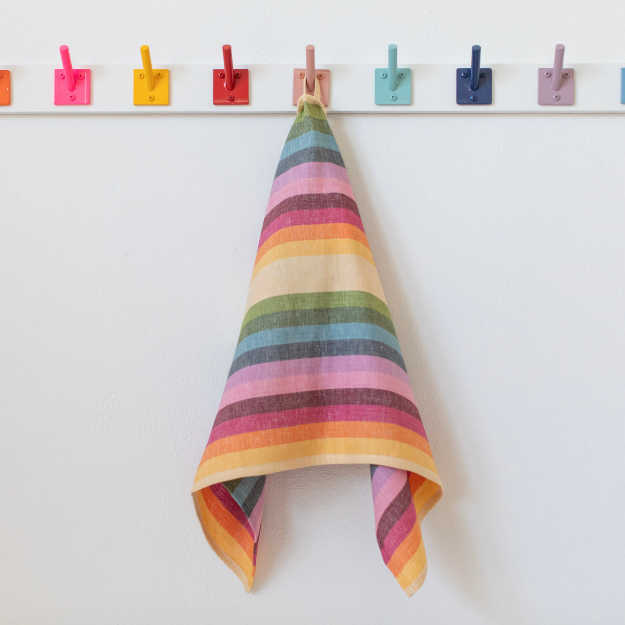 Garza Marfa Linen + Cotton Hand Towel - Avocado Stripe  (No Fringe)