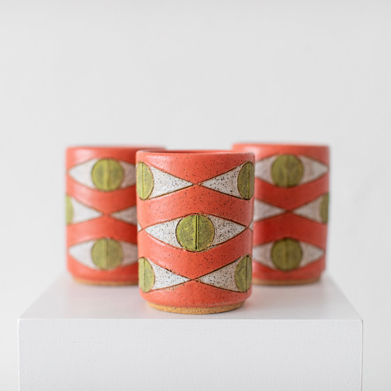 Matthew Ward Felix Tumbler - Coral and Avocado Green Eye Tumbler