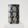 Jo Ann Williams Footed Polka Dot Vase - White and Brown Petal