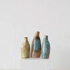 Jo Ann Williams Flat Transfer Bottle / Vase: Tan, Olive + Teal