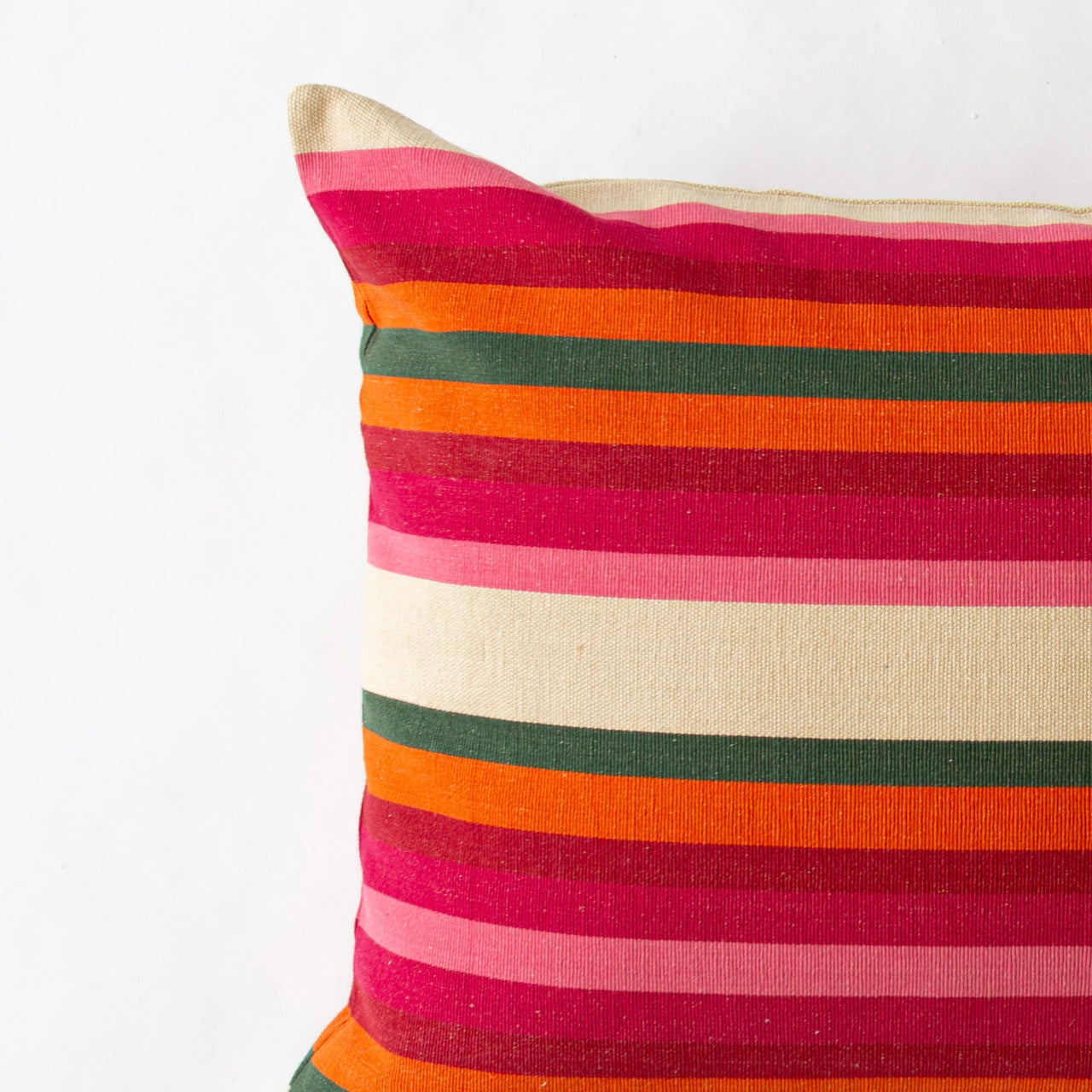 Olive + Rosa Cotton Horizontal Stripe Pillow - 20" x 28" Bolster