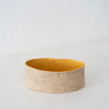 Jo Ann Williams Oval Hand-Built Bowl: Speckled Tan + Yellow Interior